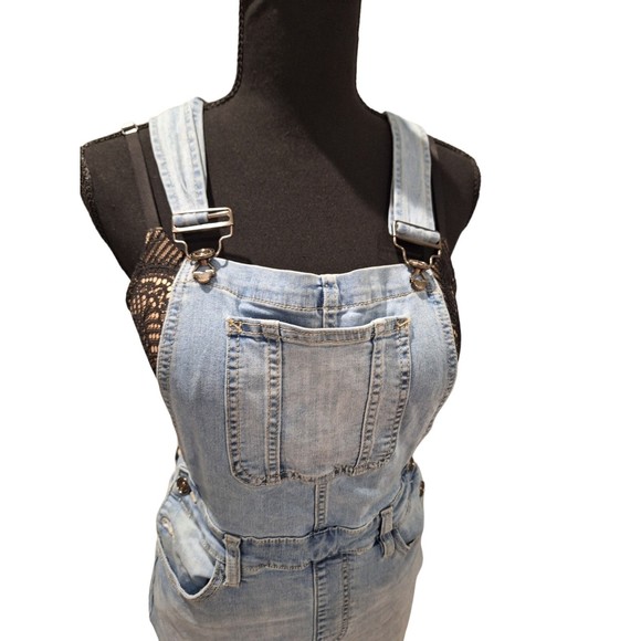 Kancan Small Overall Blue Jean Denim Dress - Picture 1 of 8
